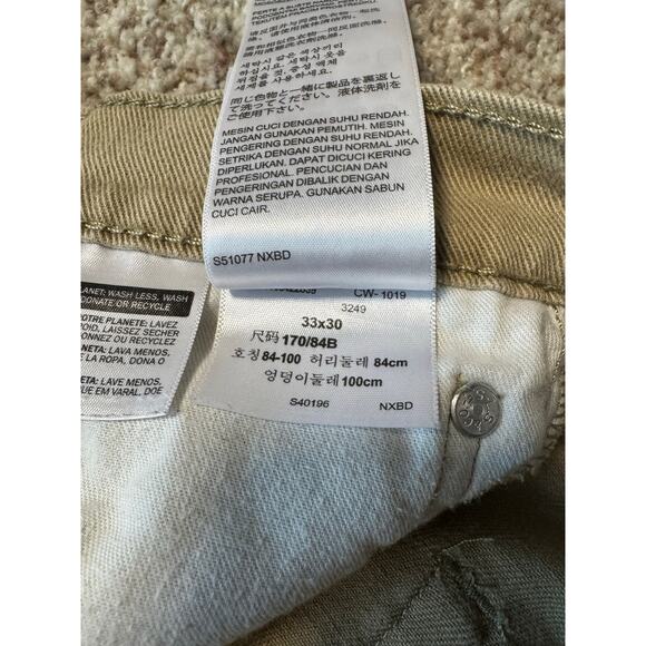 Levi's 512 Men's Jeans/Pants size 33X30; Slight Taper Fit; Tan Denim - Picture 5 of 14